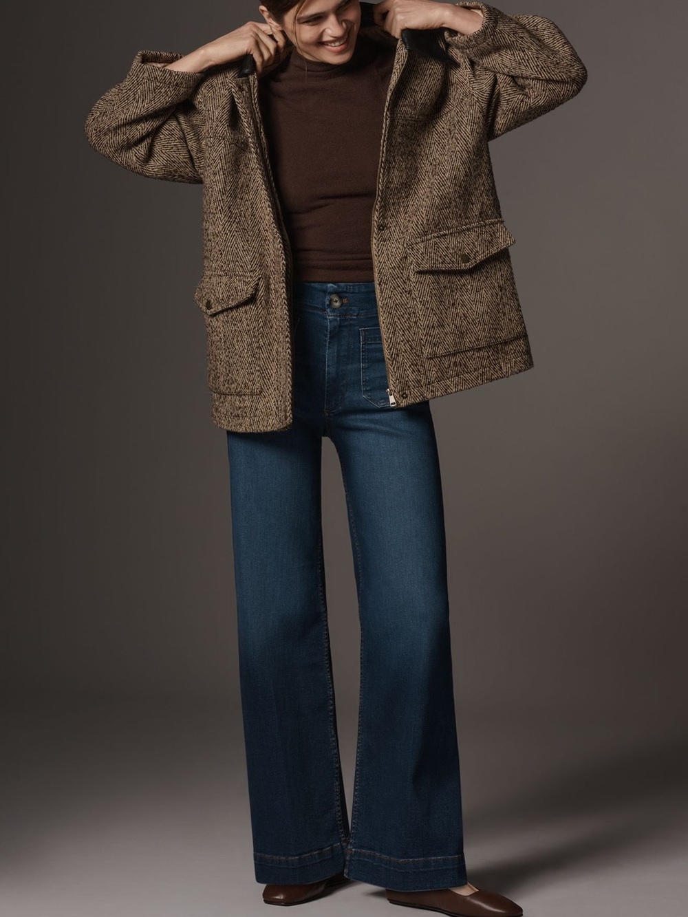 Maeve Colette High-Rise Wide-Leg Full Length Jeans